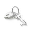 Key & Padlock Charm Pendant Sterling Silver Alternative Image