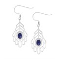 Lapis Peacock Feather Earrings Sterling Silver Alternative Image