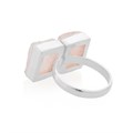 Rough Rose Quartz 2 Stone Adjustable Ring Sterling Silver Alternative Image