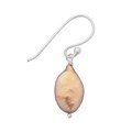 Golden Freshwater Baroque Pearl Drop Earrings Sterling Silver Alternative Image