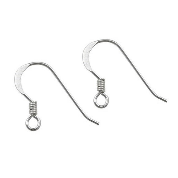 Superior Fish Hook Earwire with Spring 20x15mm Sterling Silver