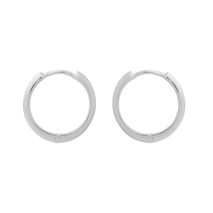 18mm Flat Hinged Earhoop Sterling Silver