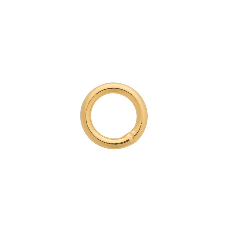 6mm Soldered Jump Ring 1.0mm Gold Plated Sterling Silver Vermeil