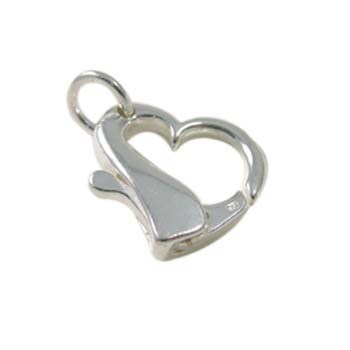 Heart Shape Trigger Catch Clasp 11x9mm Sterling Silver (STS)