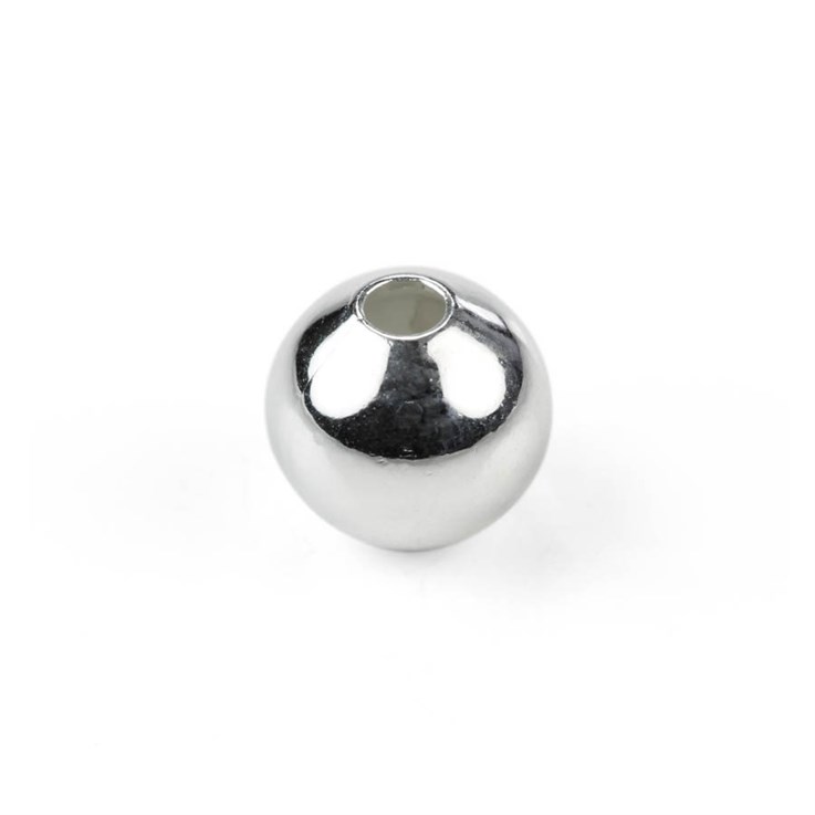 6mm Plain round shaped bead Silver Plated (SP)