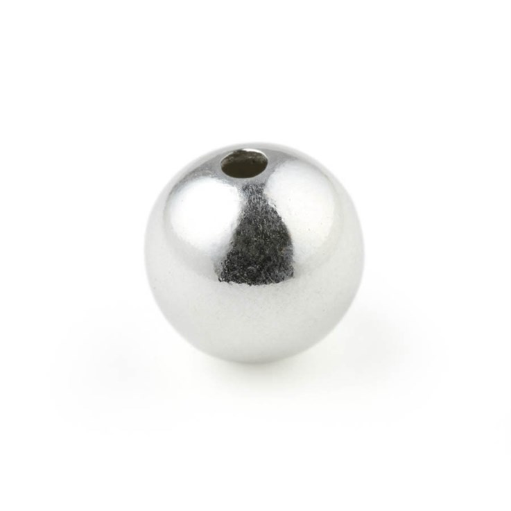 Machine Made Bead 8mm round with 2.50mm hole Sterling Silver (STS)