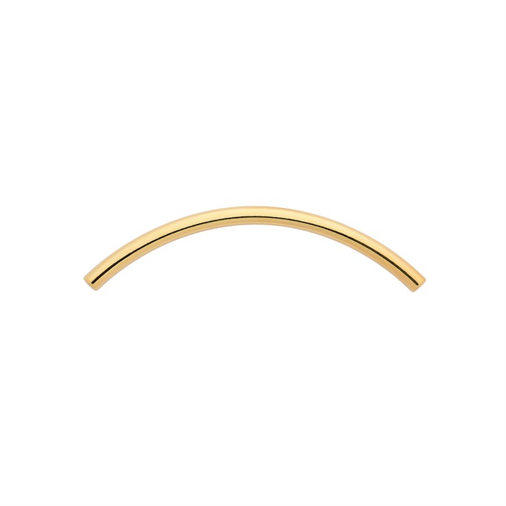 Curved Noodle Tube Bead 2x38mm Gold Plated