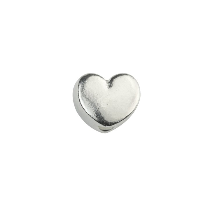 Heart Shape shaped Bead (Vertical Drilled) 7x5.5mm Sterling Silver (STS)