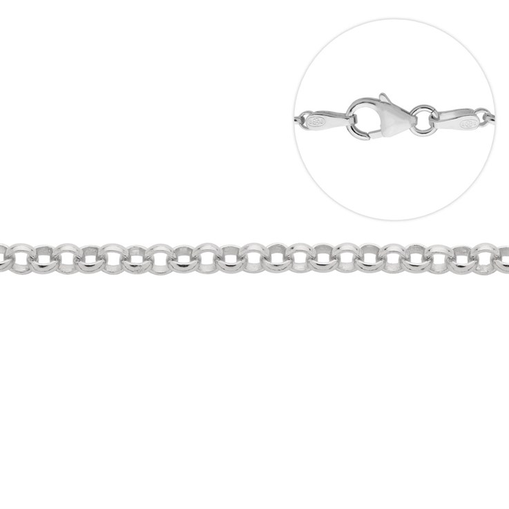 18" Heavy Belcher Chain with Trigger Clasp wire dia 0.35mm ECO Sterling Silver (STS) (Anti Tarnish)