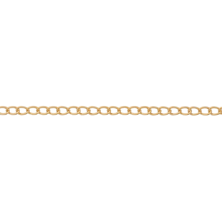 Superior Italian Gold Filled Curb Chain 2.05x3.05x1.1mm Wire Dia 0.4mm  Loose by the Foot