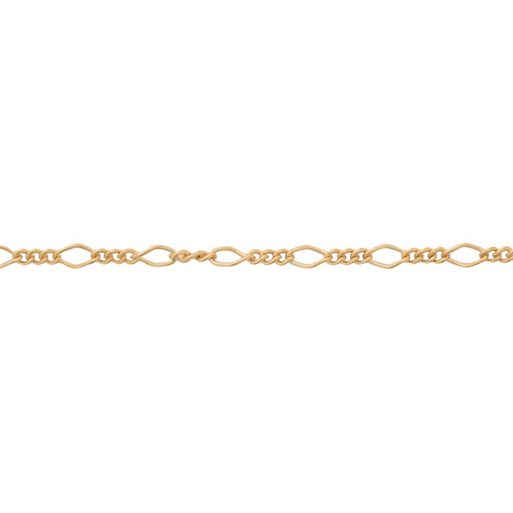 Superior Italian Gold Filled Figaro Chain Loose by the Foot Wire Dia 0.4mm Link 1.3x2.1mm - 2.25x4.2mm