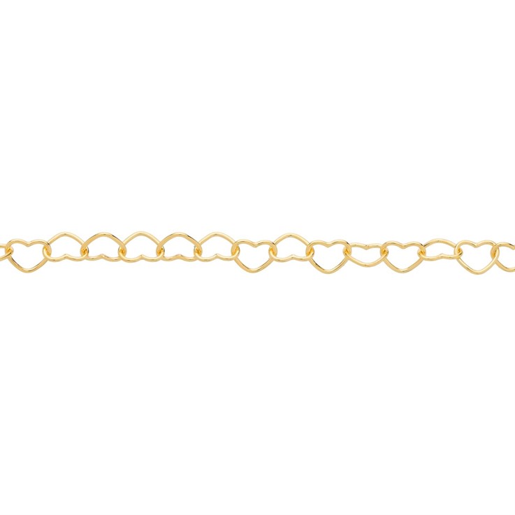 SAMPLe - Superior Heart Links Chain Loose Chain Gold Plated ECO Sterling Silver Vermeil 5cm