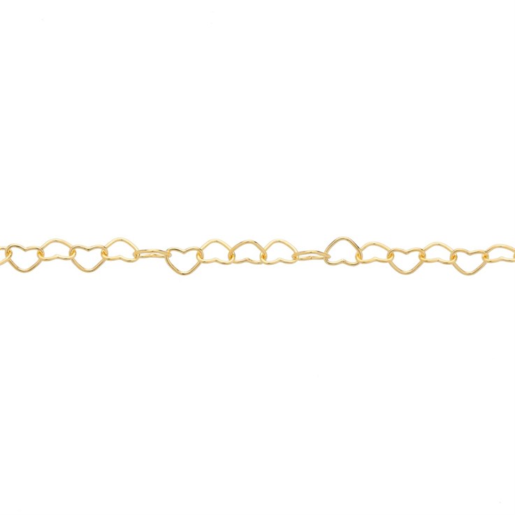 SAMPLE - Superior Mini Heart Links Chain Loose Chain Gold Plated ECO Sterling Silver Vermeil (Anti Tarnish) 5cm