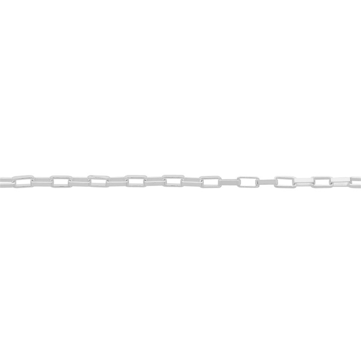 Superior Elongated Box Chain Loose by the Metre ECO Sterling Silver (Anti Tarnish)