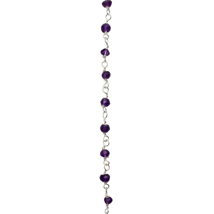 SAMPLE - Amethyst Chain Loose Chain Sterling Silver 5cm