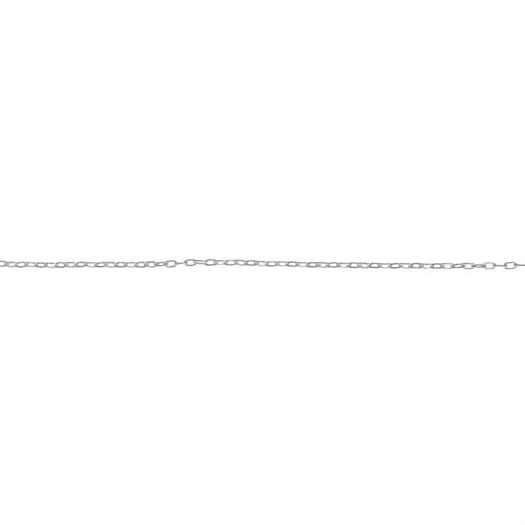 Superior Elongated Diamond Cut Trace Chain Loose by the Meter Eco Sterling Silver (Anti Tarnish)