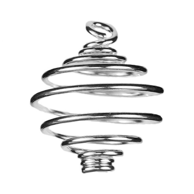 Spiral Pendant Heavy Gauge 18mm x 18mm Rhodium Plated