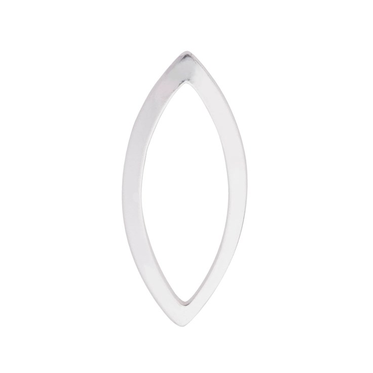 Marquise Shape Open Connector 21x9.5mm Sterling Silver