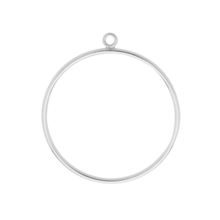 Round 25mm Pendant Frame Sterling Silver