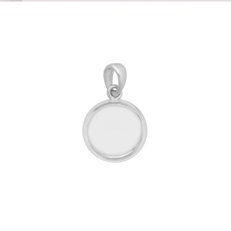 8mm Bezel Cup with Bail Sterling Silver