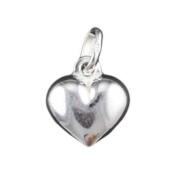 Puffed Heart Shape Charm Pendant (12mm) Sterling Silver (STS)