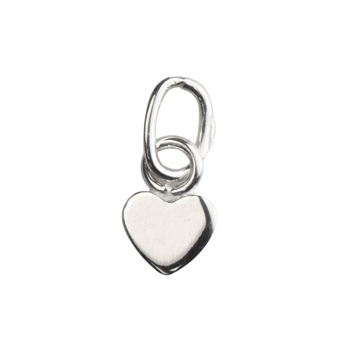 Flat Heart Shape Charm Pendant (5mm) Sterling Silver (STS)