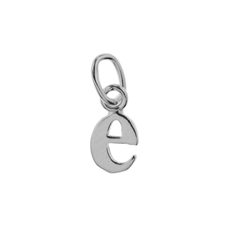 Lowercase Alphabet Letter e Charm Pendant Sterling Silver (STS)