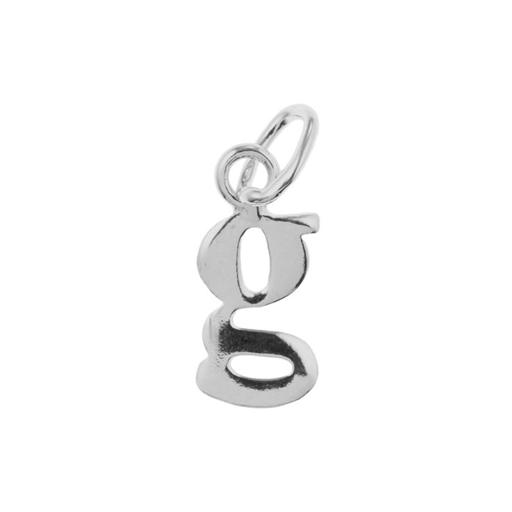 Lowercase Alphabet Letter g Charm Pendant Sterling Silver (STS)