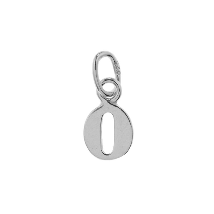 Lowercase Alphabet Letter o Charm Pendant Sterling Silver (STS)