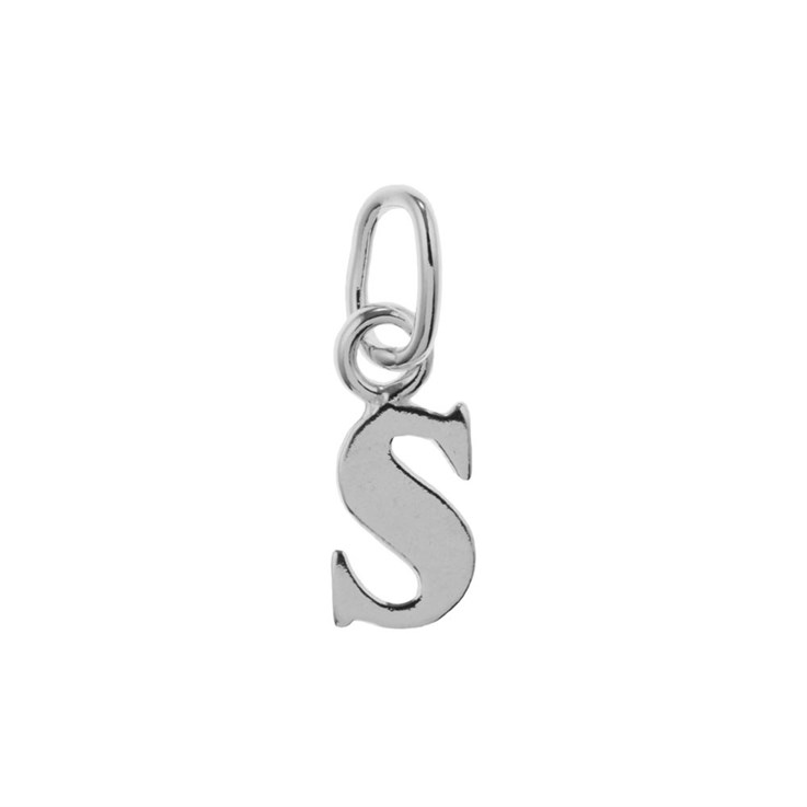 Lowercase Alphabet Letter s Charm Pendant Sterling Silver (STS)