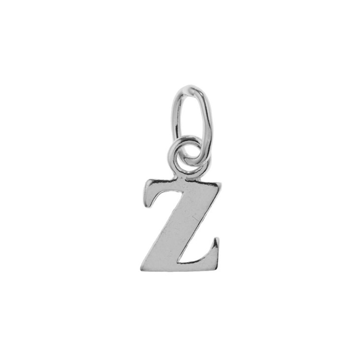 Lowercase Alphabet Letter z Charm Pendant Sterling Silver (STS)