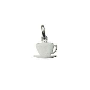 Teacup Charm Pendant 10mm Sterling Silver (STS)