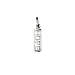 Hope Word Charm Pendant 13x5mm Sterling Silver (STS)