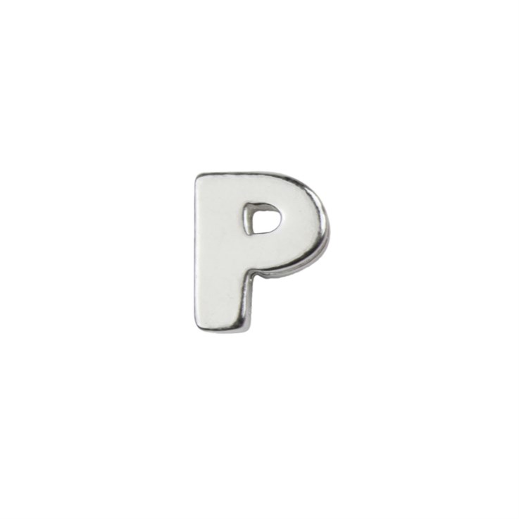 Capital Alphabet Letter P Bead Sterling Silver (STS)