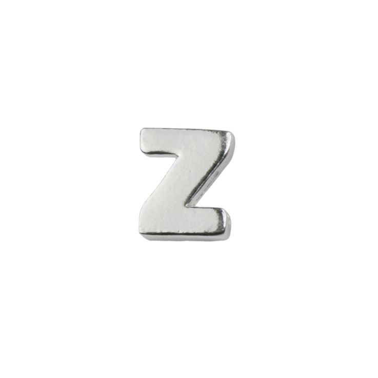 Capital Alphabet Letter Z Bead 8x7mm STS Sterling Silver