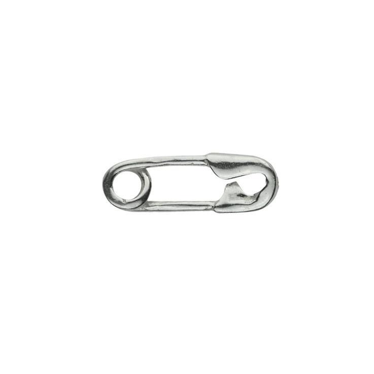 Tiny Safety Pin Charm Pendant 12x4mm Sterling Silver (STS)