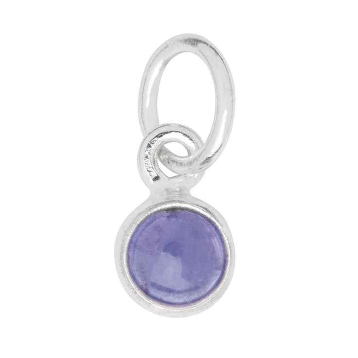 Tanzanite 6mm approx. Charm Pendant Sterling Silver