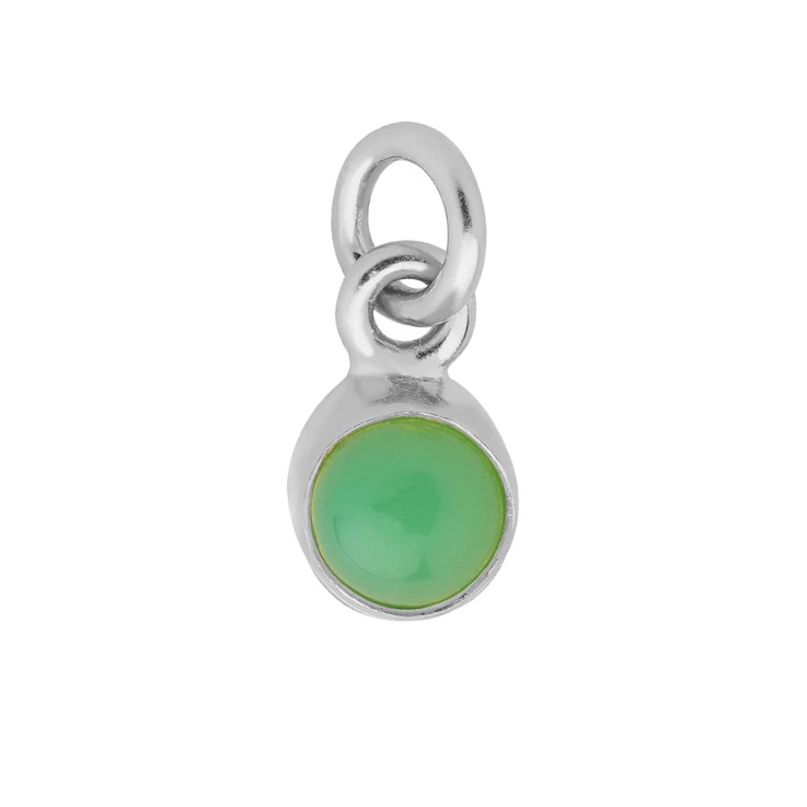 Chrysoprase 6mm approx.Charm Pendant Sterling Silver Birthstone May