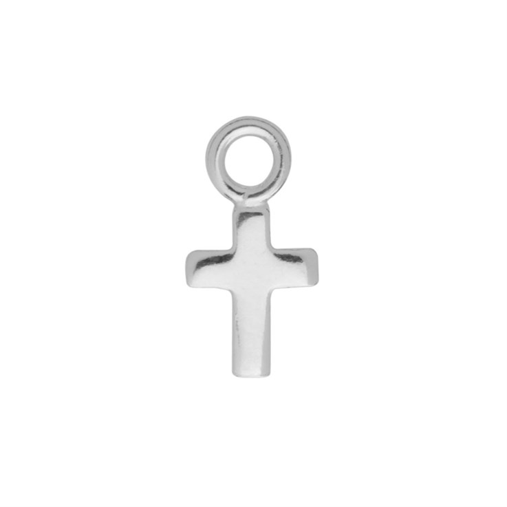 Cross 9mm Charm Dropper Sterling Silver