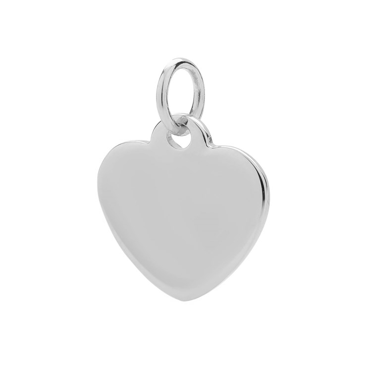 12mm Heart Tag for Stamping 1.0mm Thick with 5mm Bail Sterling Silver