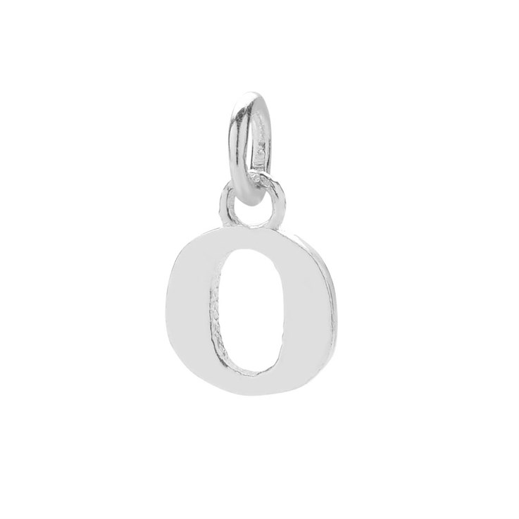 11mm Serif Uppercase 'O' Initial Charm Sterling Silver