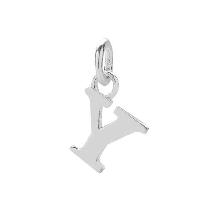 11mm Serif Uppercase 'Y' Initial Charm Sterling Silver