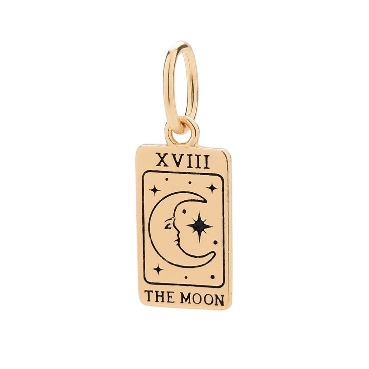 Moon Tarot Card Charm Pendant Gold Plated Sterling Silver Vermeil