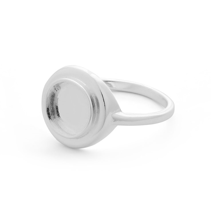 12mm Ring with 8mm Cup for Cabochon Size 7 (O) Sterling Silver