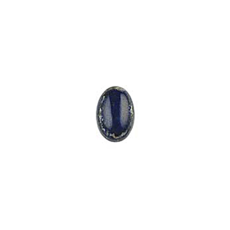 8x6mm Lapis Lazuli with Gold Colour Gemstone Cabochon