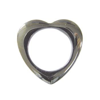 35mm Heart shaped feature bead  Hematine