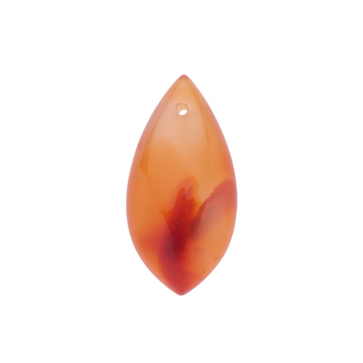 Pointed Teardrop Carnelian 10x20x6mm Top Drilled