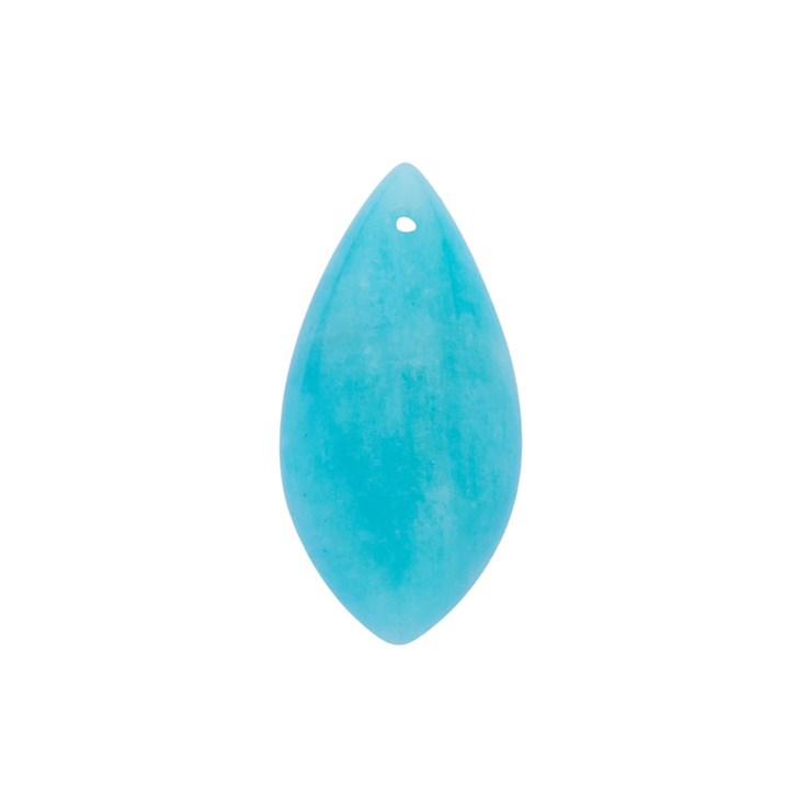 Pointed Teardrop Amazonite (Peru) 10x20x6mm Top Drilled