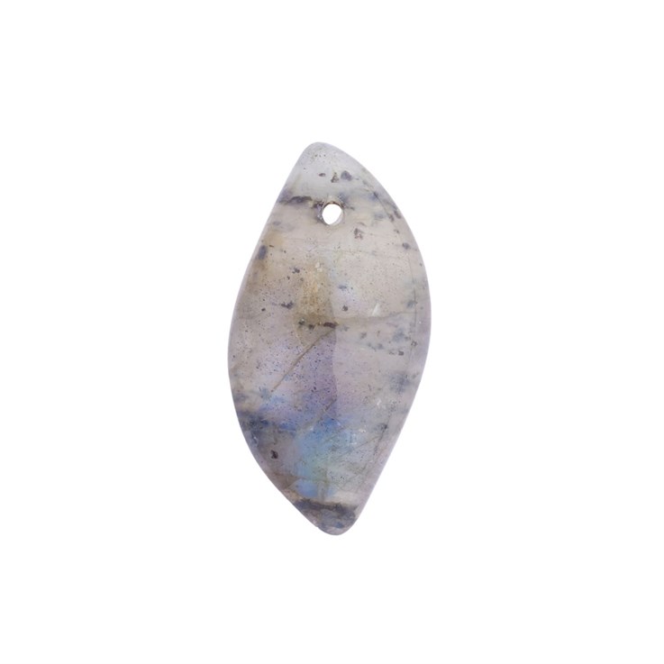 Pointed Teardrop Labradorite (Africa) 9x18x5mm Top Drilled