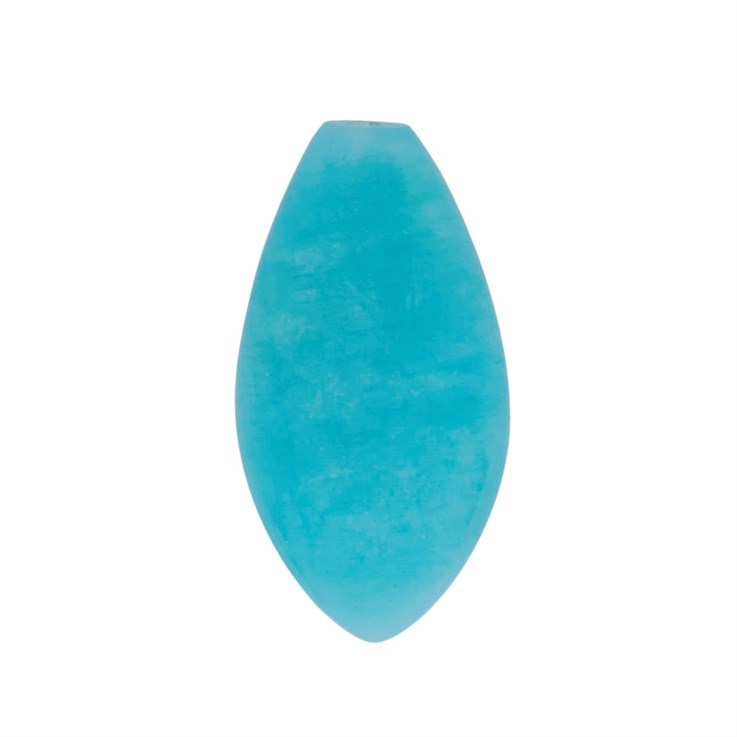 Pointed Teardrop Amazonite (Peru) 10x20x6mm Half Drilled